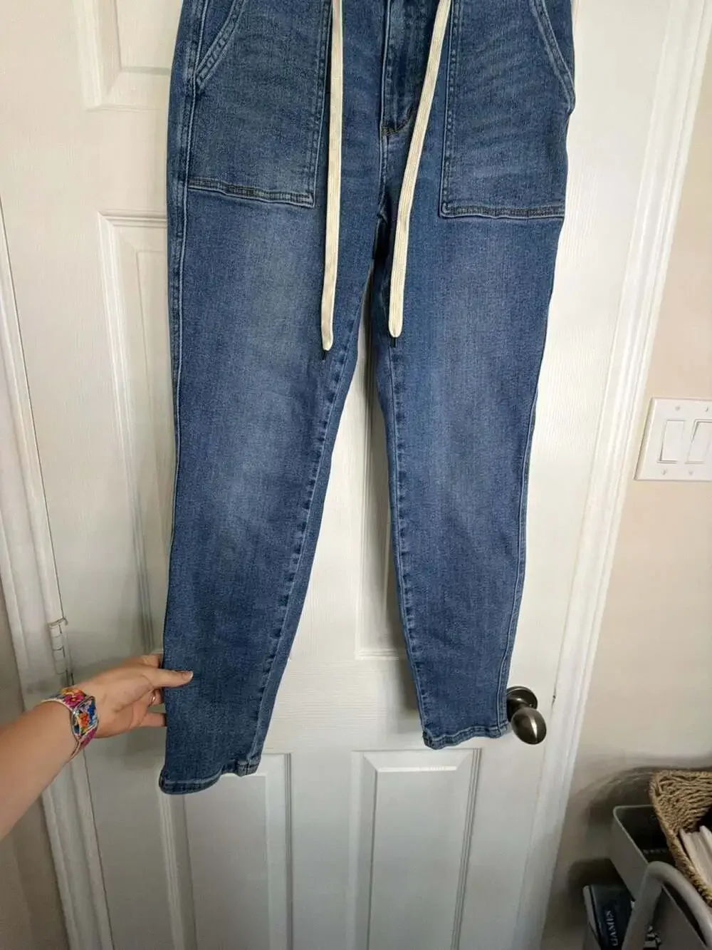 Judy Blue Payton High Rise Medium Wash Denim Jogger Jeans - Picture 4 of 5